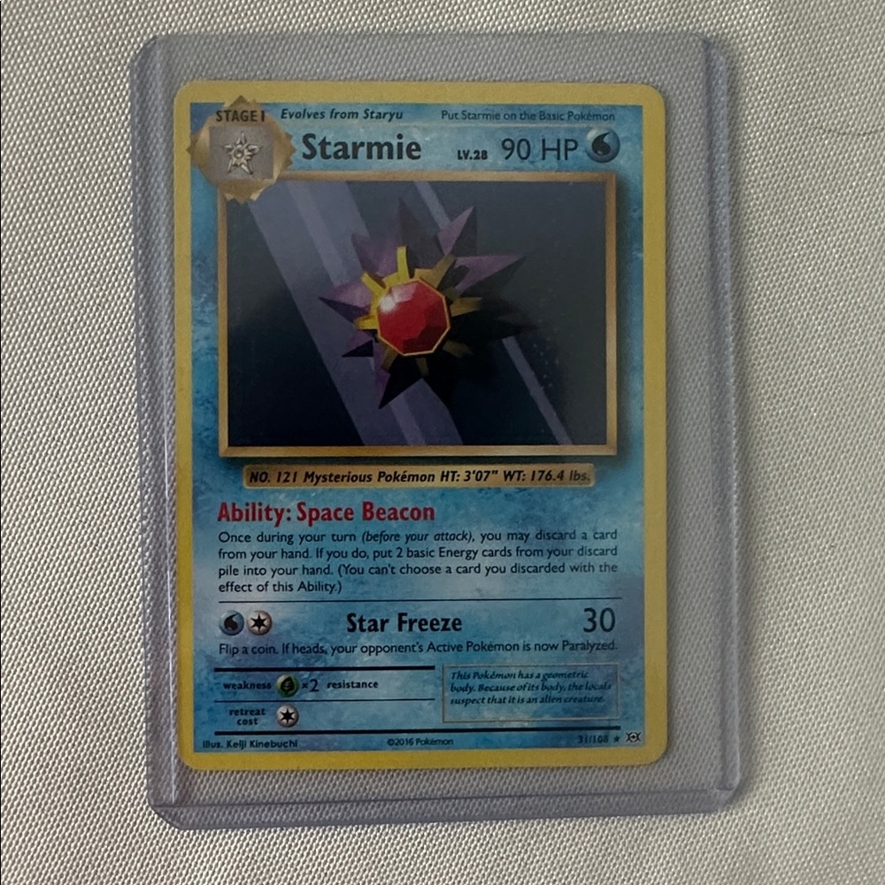 2016 Starmie Pokémon Card #31/108